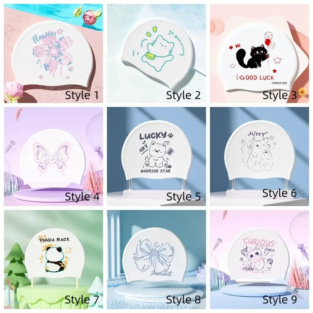 Extra Large Cartoon Silicone Swim Cap – Waterproof & Comfortable Silicone Swim Cap PLUSH