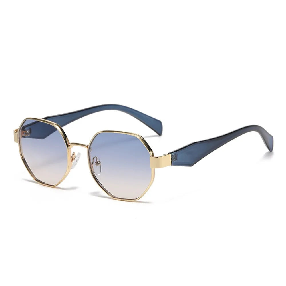 UV400 Polygonal Gradient Sunglasses for Women – PC Shades Fashion Sunglasses PLUSH Blue Yellow