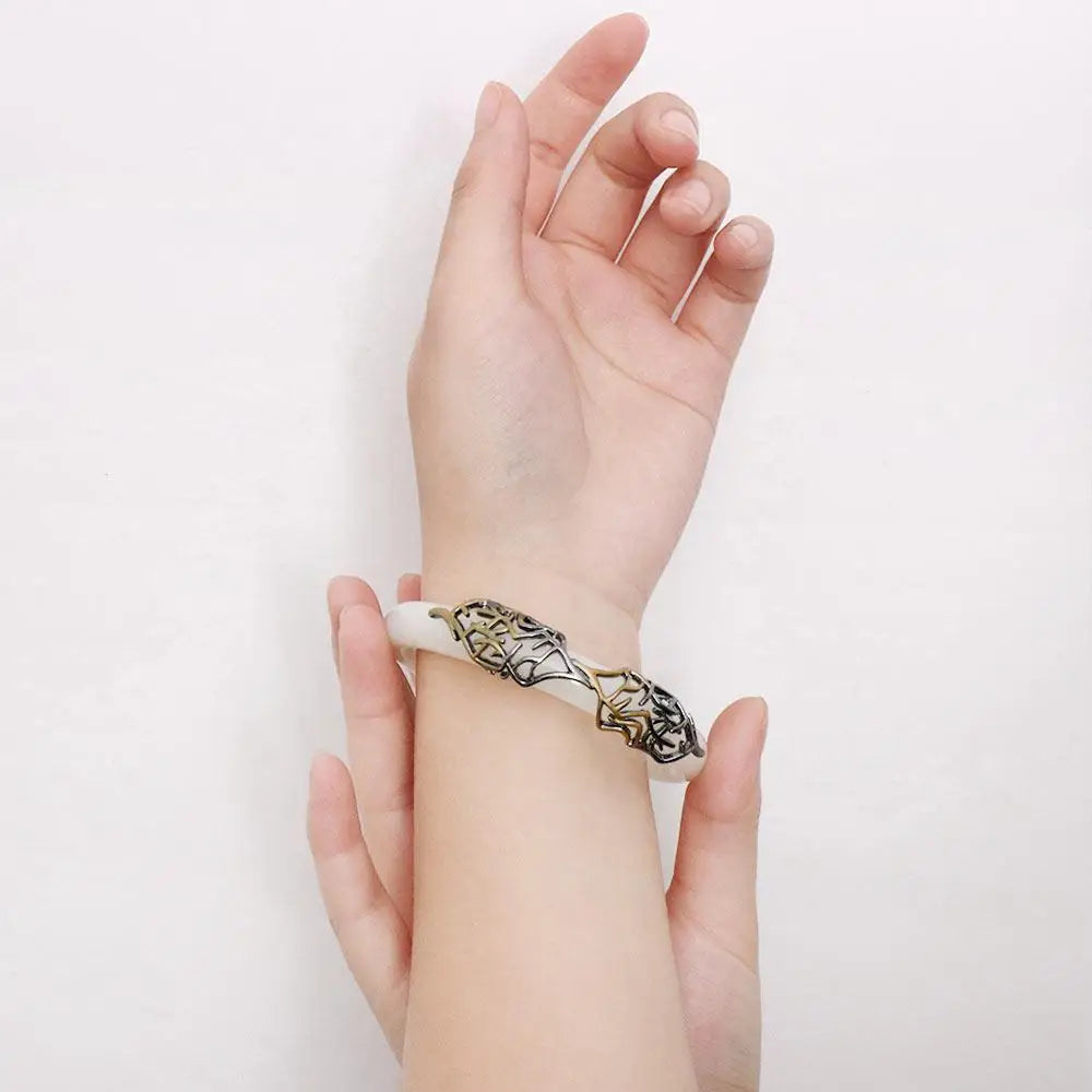 Imitation Hetian Jade Moon Bracelet – Women's Chinese Bangle Women's Jade Bracelet PLUSH