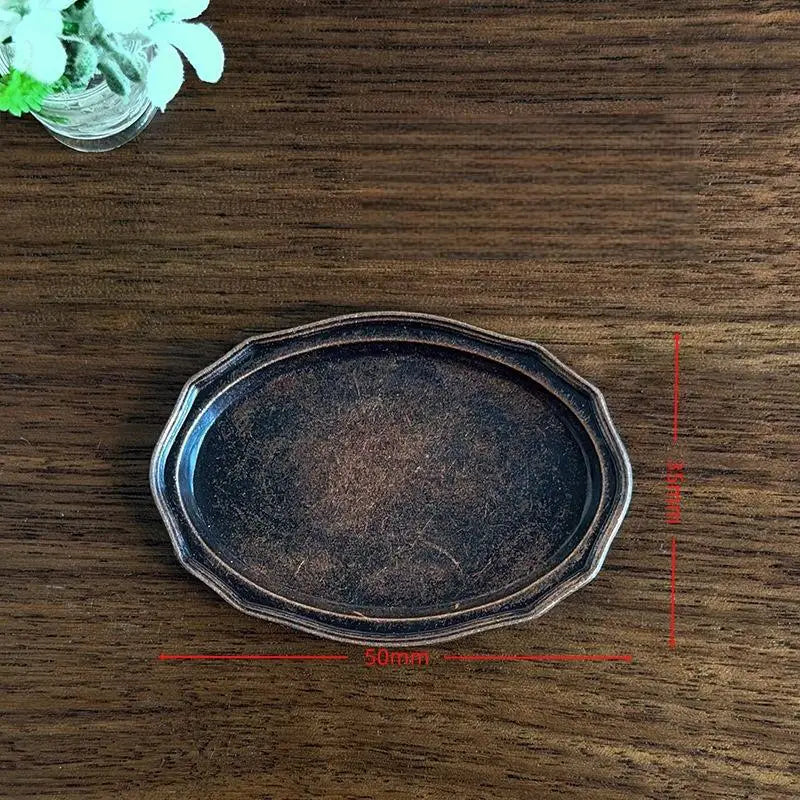 1/12 Dollhouse Miniature Retro Oval Metal Dish – Steak Plate Dollhouse Accessory PLUSH A6