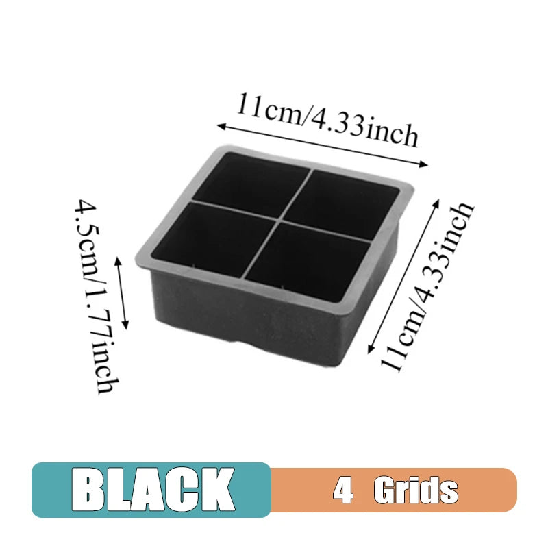 Silicone Ice Cube Tray Mold – Grid Design for DIY Ice Silicone Ice Tray PLUSH 4Grids
