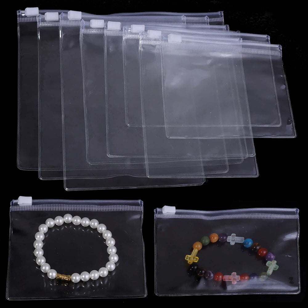 10pcs Clear PVC Zip-Lock Bags – Jewelry & Bead Storage Pouches Jewelry Storage Pouches PLUSH