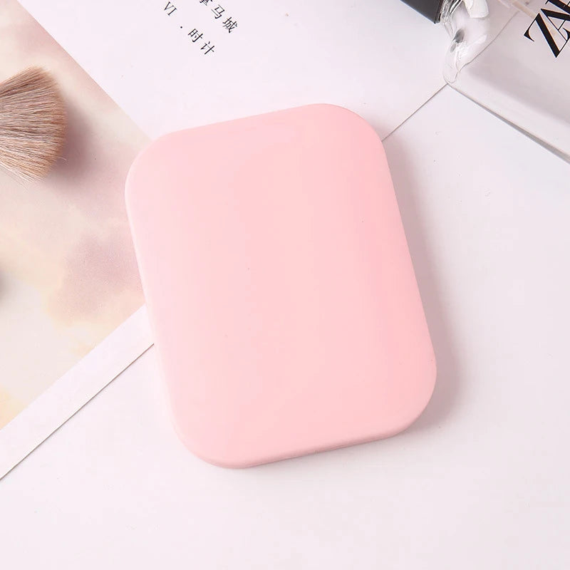 Portable Folding Makeup Mirror with Comb – Pocket Vanity Set Pocket Makeup Mirror PLUSH Pink