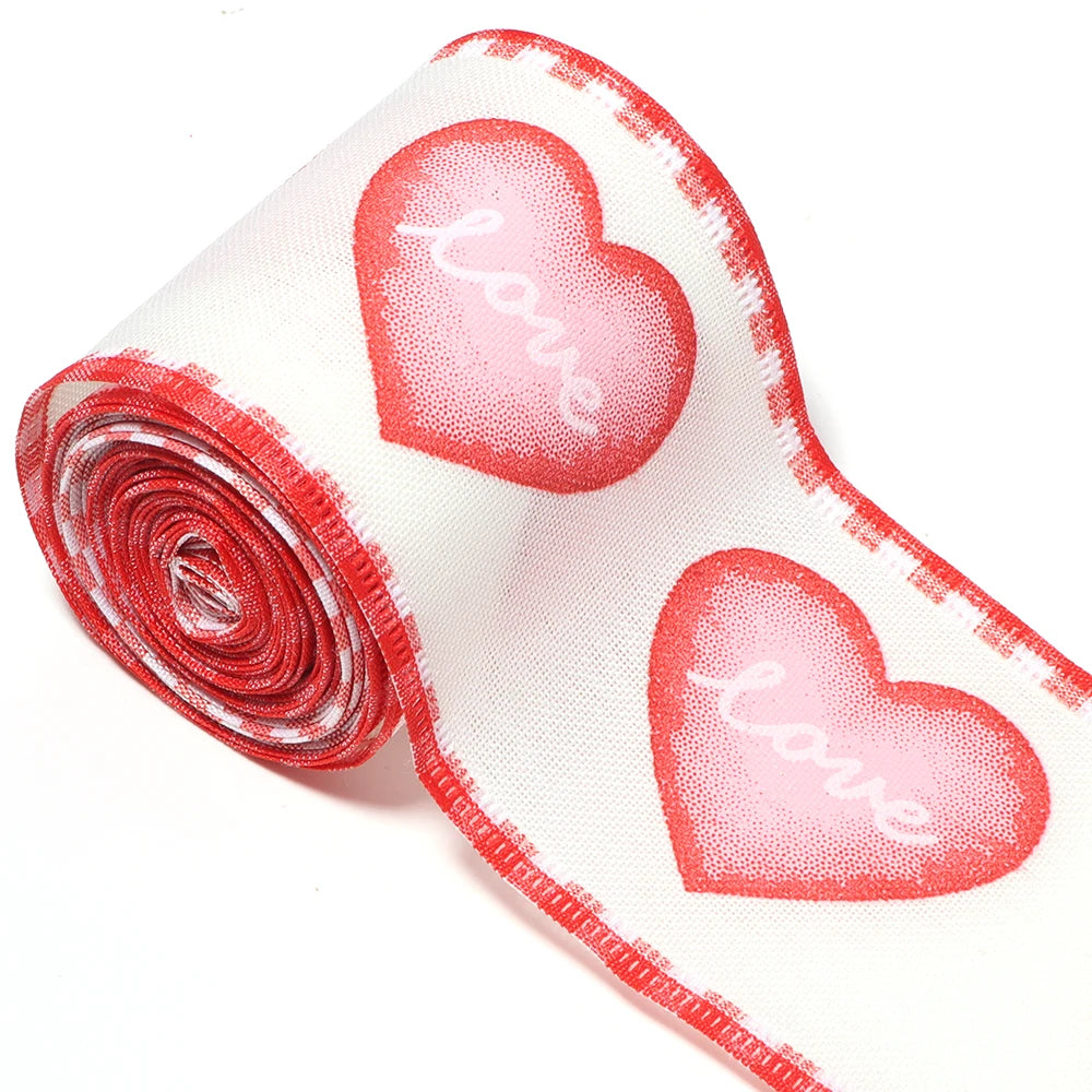 3 Yards Imitation Linen Printed Ribbon – DIY Gift & Party Decor Decorative Craft Ribbon PLUSH 06 3yards