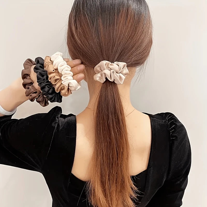5-Pack Chunky Fabric Scrunchie Hair Ties for Women Fabric Scrunchies PLUSH