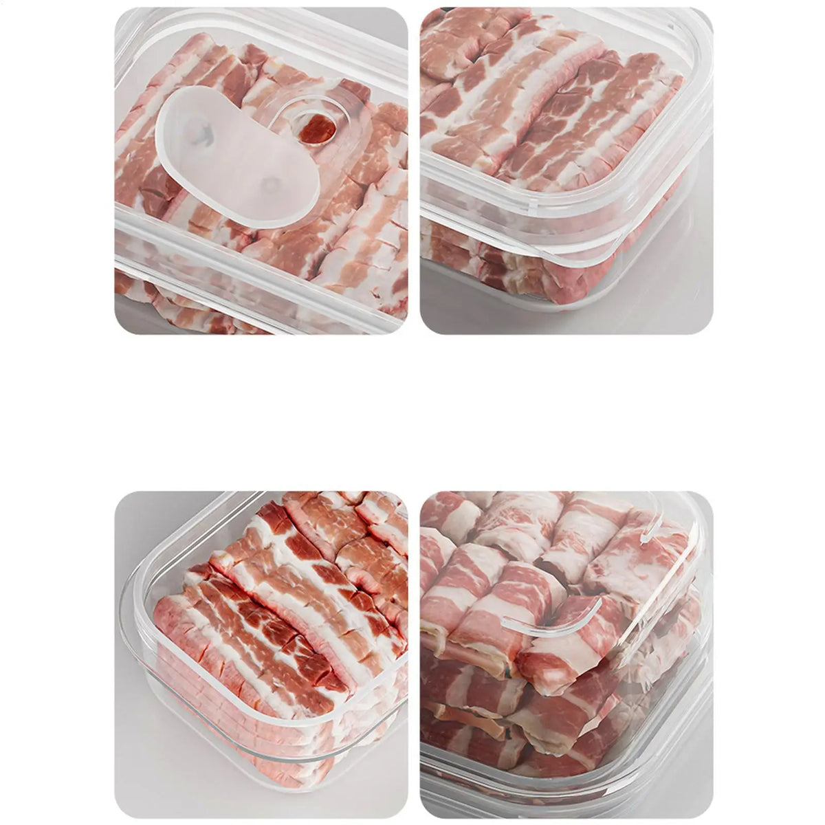 Transparent Divided Fridge Storage Box – Airtight Food Keeper Food Storage Container PLUSH