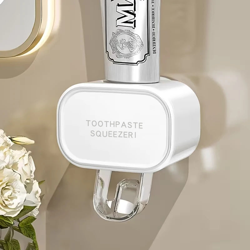 Wall-Mounted Toothpaste Dispenser – No Drilling Required Toothpaste Dispenser PLUSH Ivory