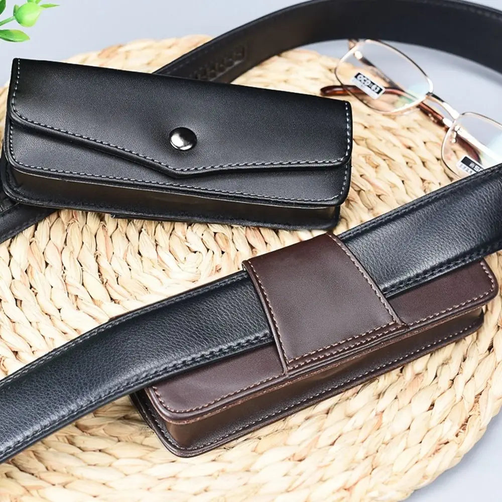 PU Leather Eyeglass Case – Slim Waistpack Glasses Box Eyeglass Case PLUSH