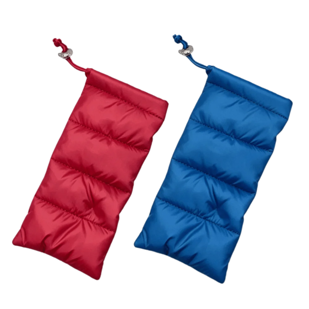 Quilted Padded Eyeglass Case – Soft Drawstring Glasses Bag Eyeglass Case PLUSH Red-Blue