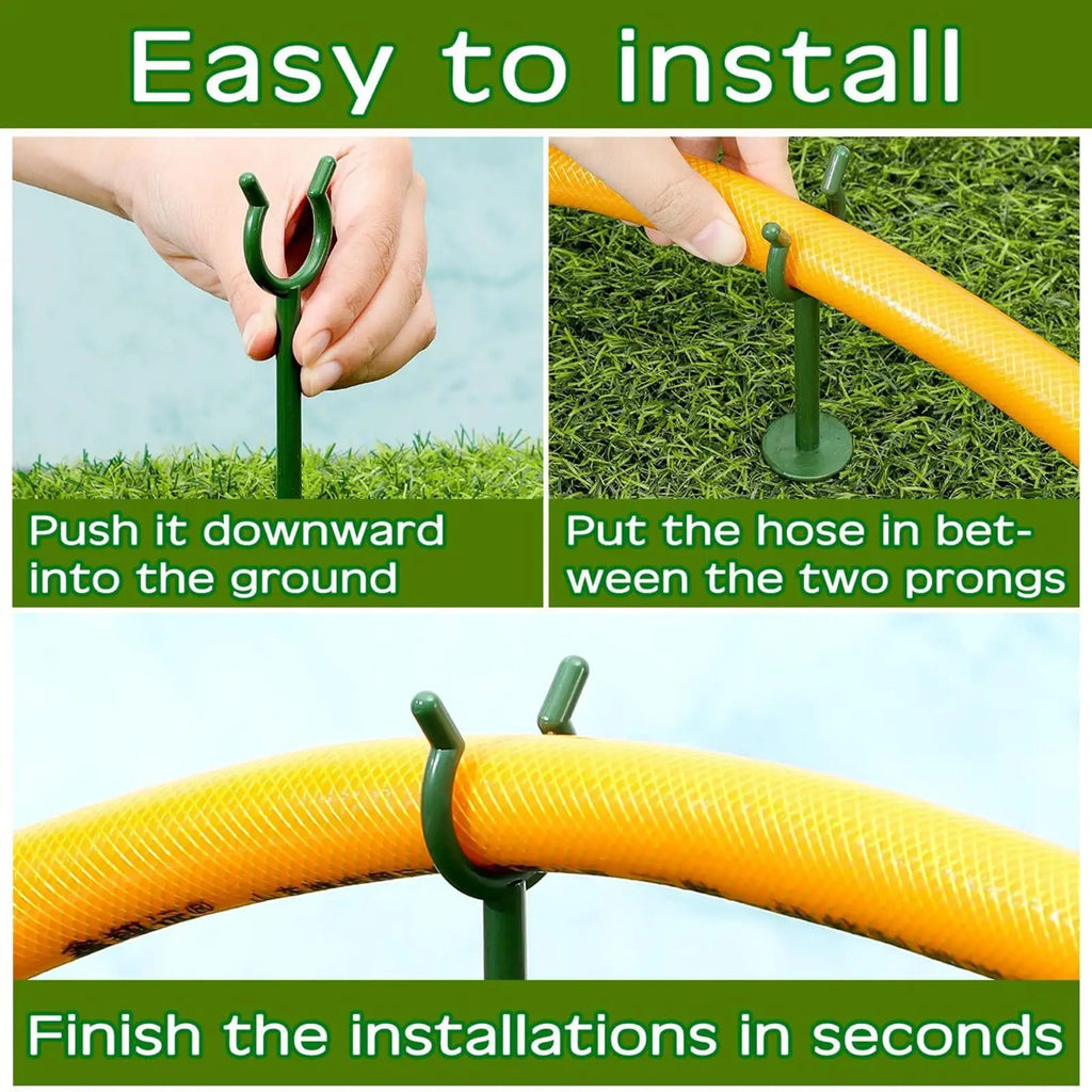 10-Pack Garden Hose Guide Stakes – Anti-Tangle Lawn Holder Garden Hose Guide PLUSH