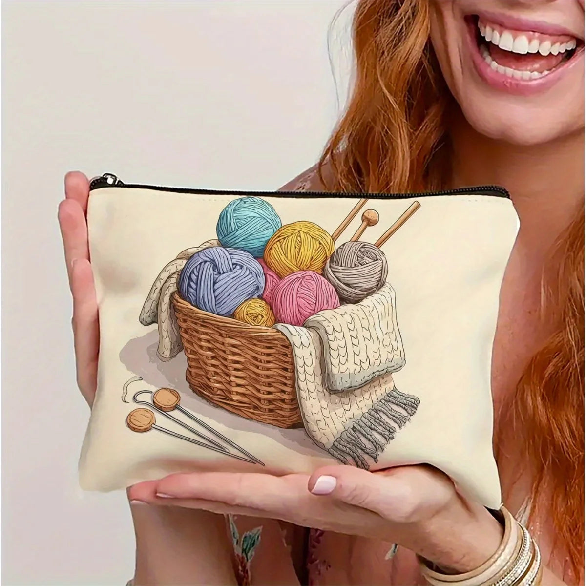 Yarn Ball Makeup Bag – Zipper Pouch & Travel Organizer Makeup Zipper Bag PLUSH A