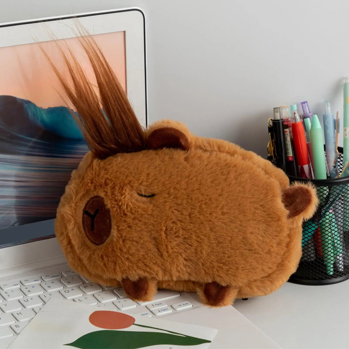 Cute Capybara Plush Pencil Case – Large Capacity Pen Pouch Plush Pencil Case PLUSH