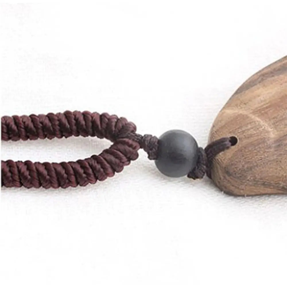 Boho Ethnic Stone Pendant Long Wooden Bead Sweater Necklace Boho Pendant Necklace PLUSH