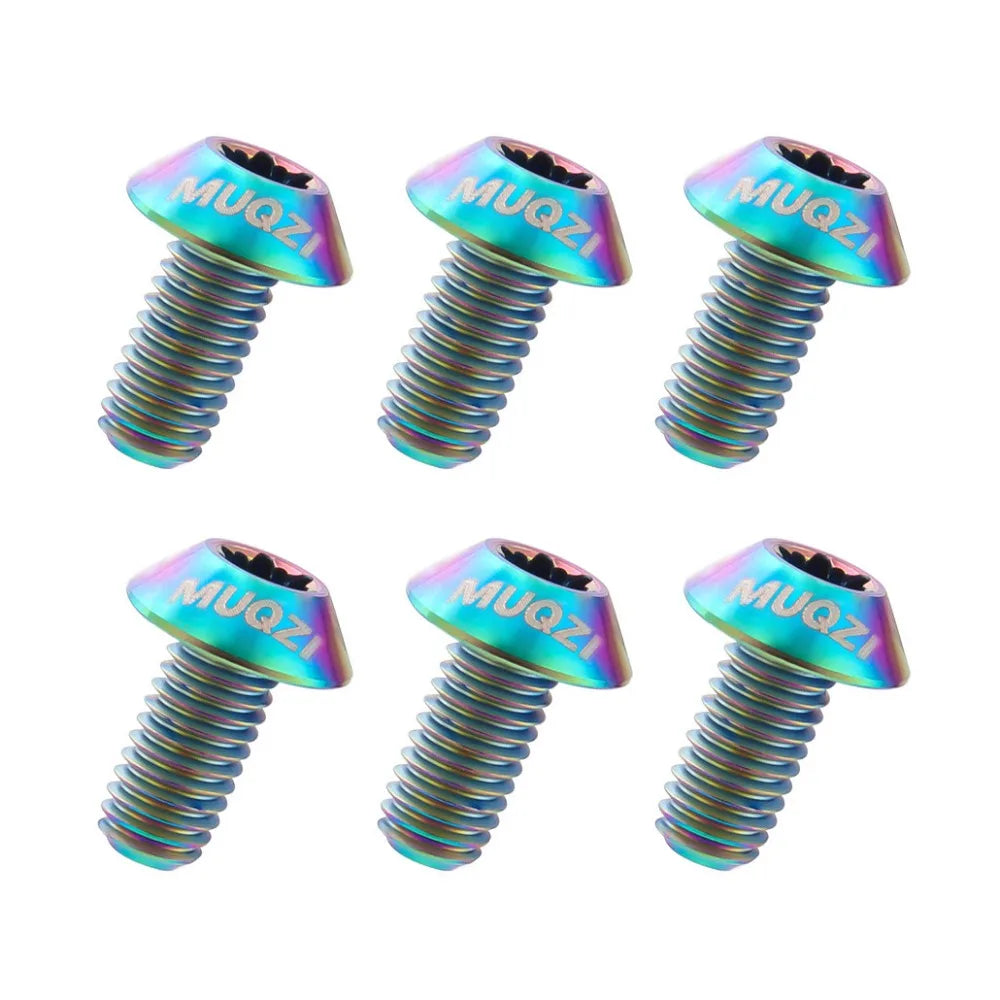 6pcs Titanium M5 Disc Brake Rotor Bolts T25 Torx Ultralight Disc Brake Bolts PLUSH Colorful