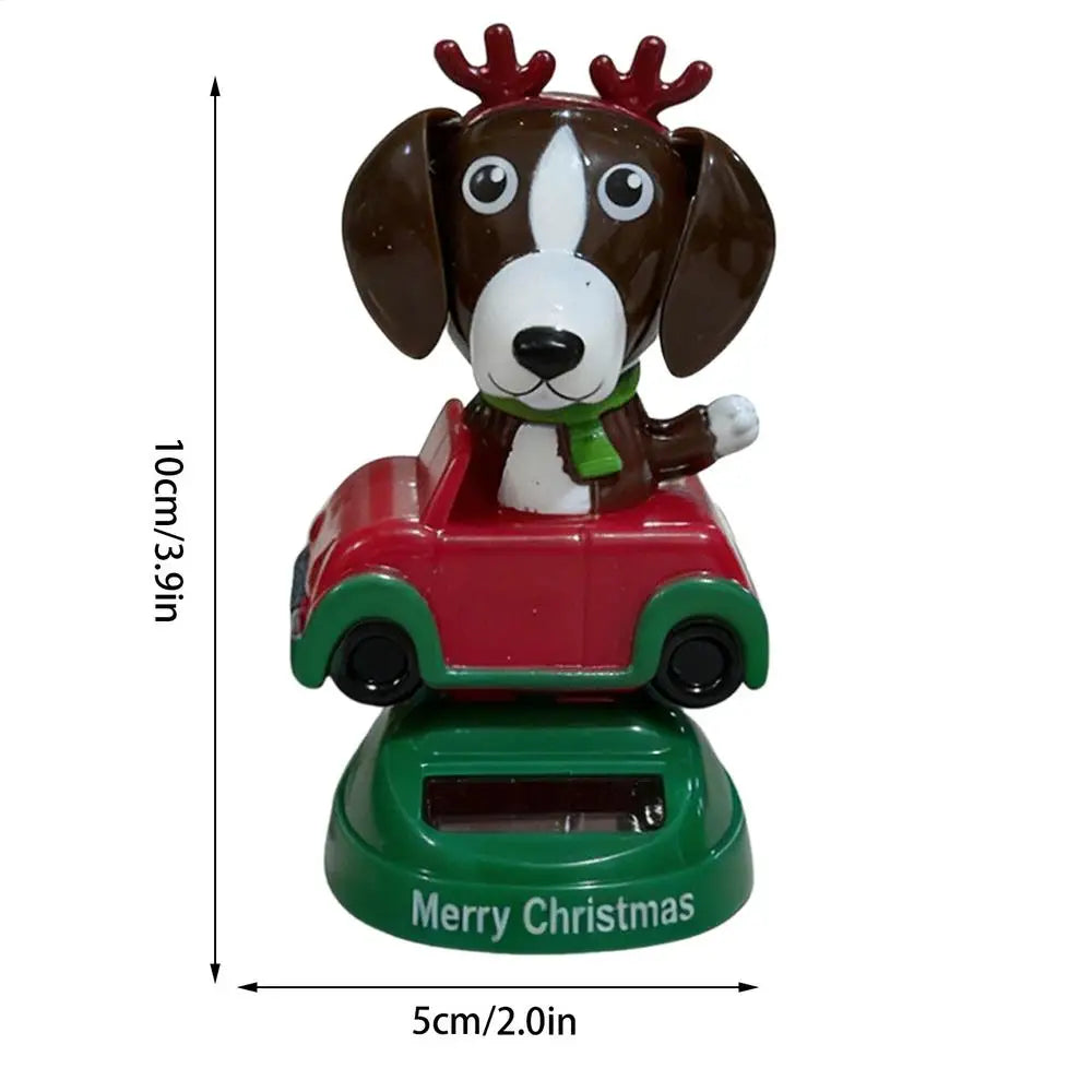 Solar Shaking Head Dog Car Dashboard Ornament Figurine Car Dashboard Ornament PLUSH 1PC