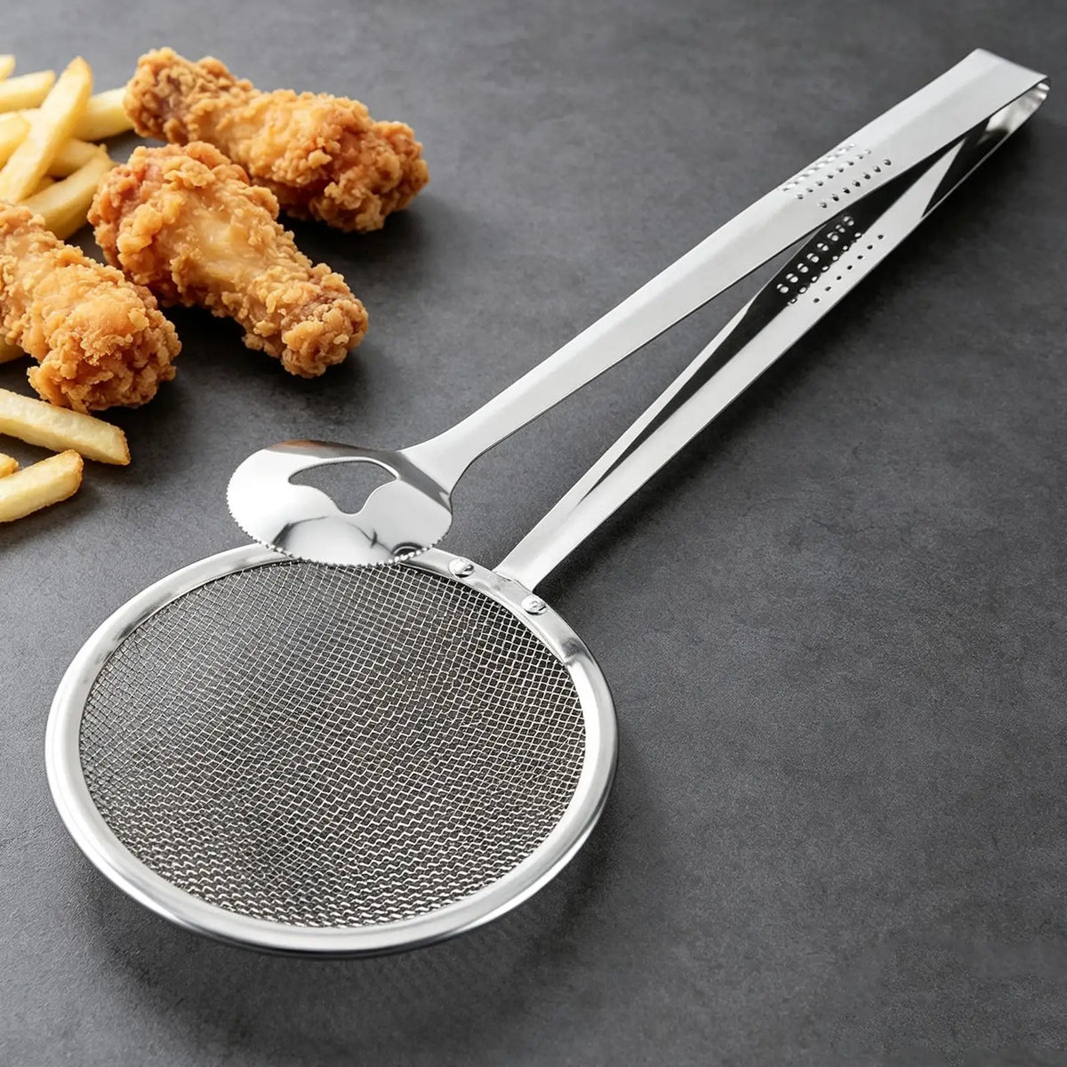 Stainless Steel Frying Strainer Tong | Oil Draining Clip Frying Strainer Tong PLUSH