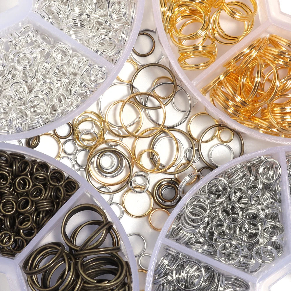 Metal Jump Rings Double Loop Split Ring Connectors – 6 Sizes Jewelry Findings PLUSH