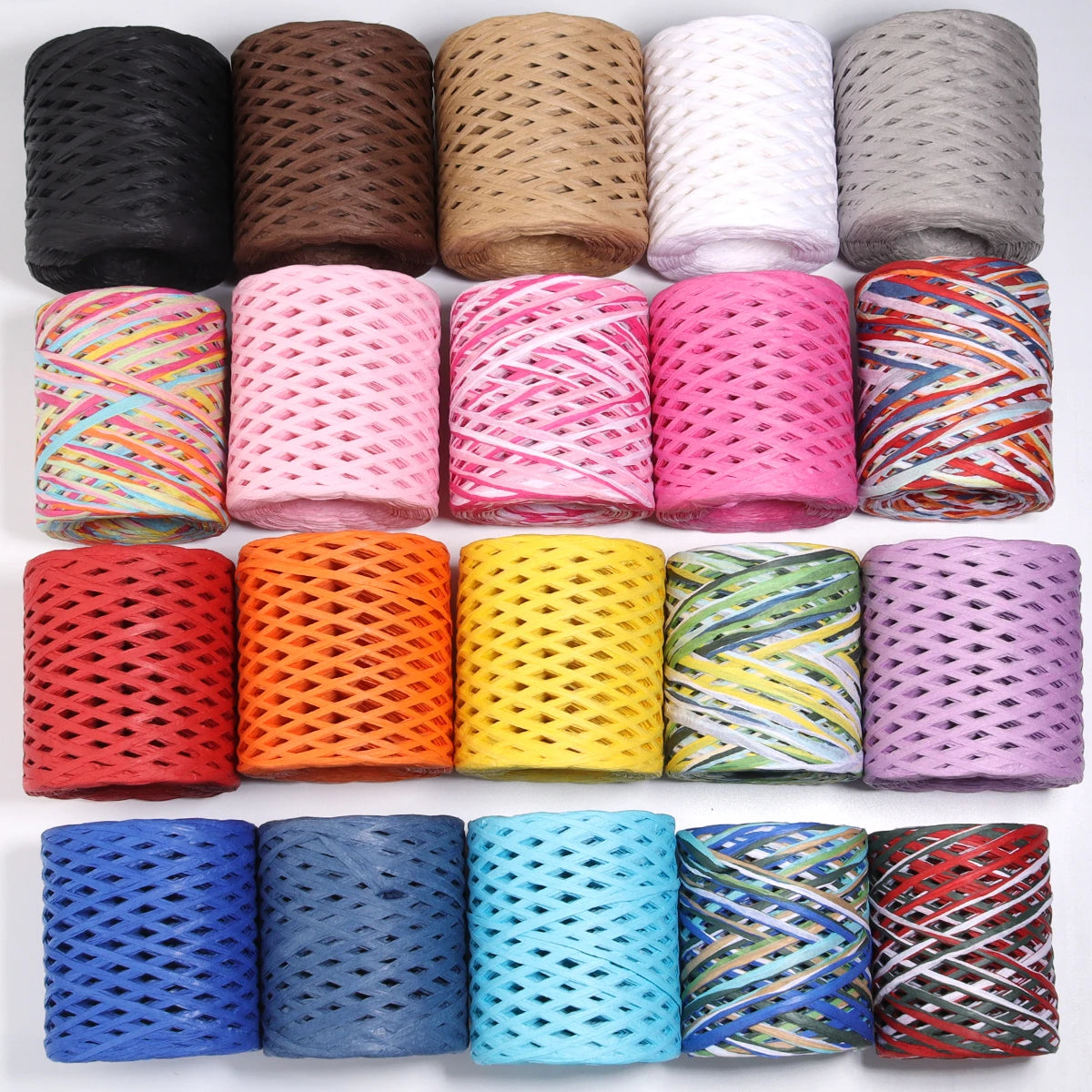 Colorful Raffia Paper Braided Cord 80-200m – DIY Craft Yarn Craft Braided Cord PLUSH