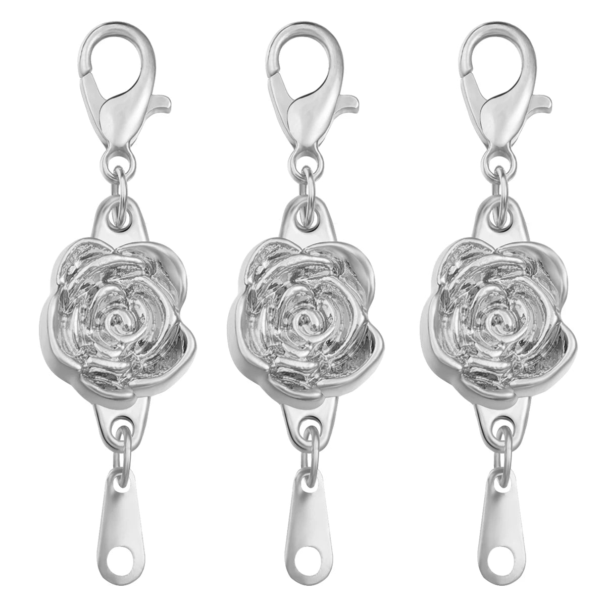 5 Sets Metal Rose Lobster Clasp Magnetic Buckle DIY Jewelry Jewelry Clasp Findings PLUSH Rhodium