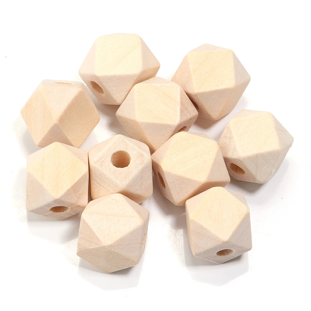 Colorful Geometric Wood Spacer Beads 10-30mm | DIY Jewelry Wood Spacer Beads PLUSH Style 1 18mm 10pcs