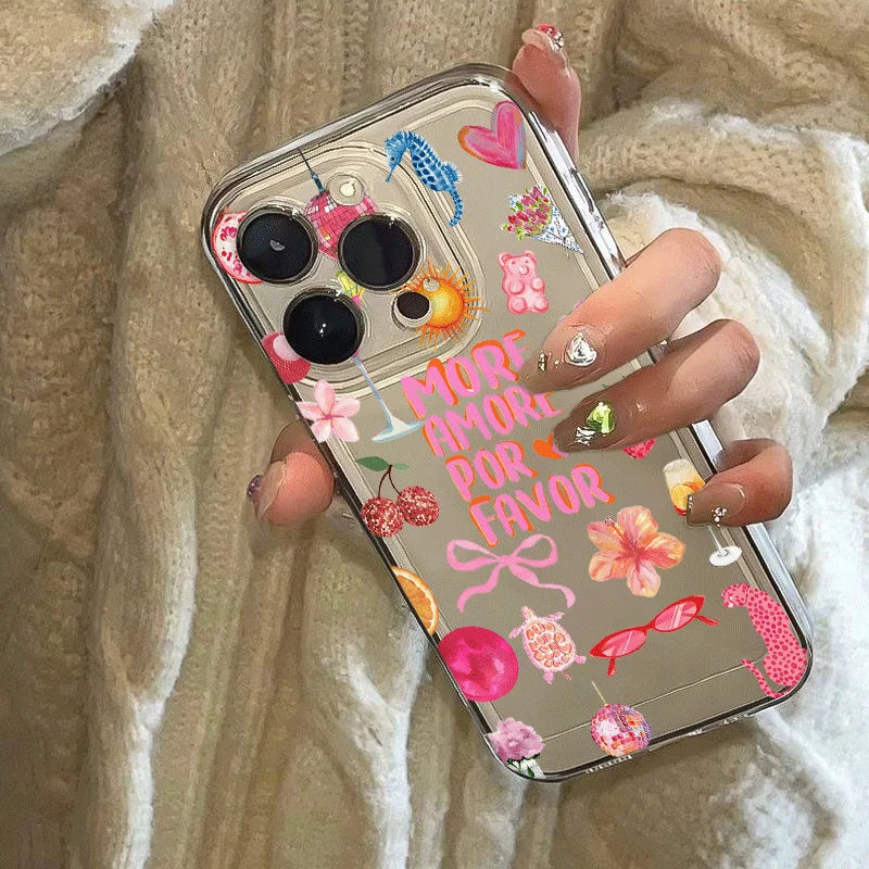 Love Heart Amor iPhone Case – Shockproof Cover 7 to 17 Pro Max iPhone Phone Case PLUSH