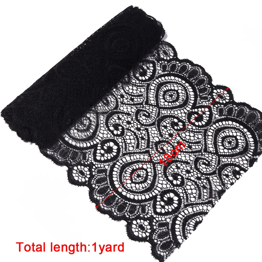 18cm Elastic Floral Lace Trim 1 Yard – DIY Sewing & Crafts Elastic Lace Trim PLUSH
