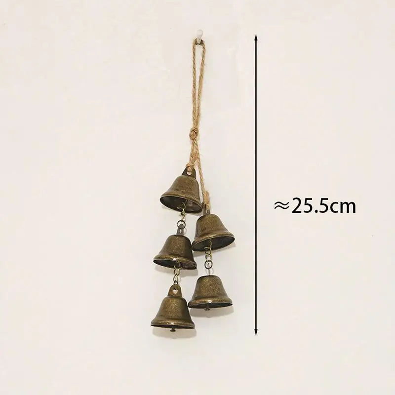 Vintage Brass Hanging Bells – Rustic Wind Chime Wall Decor Wind Chime Decor PLUSH A3