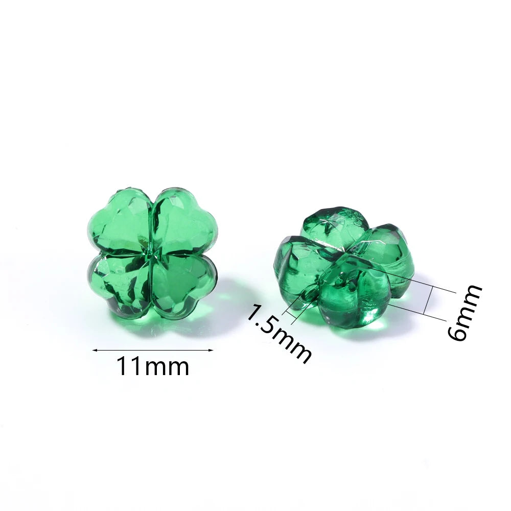 50-100pcs Four Leaf Flower Acrylic Spacer Beads | DIY Jewelry Acrylic Spacer Beads PLUSH