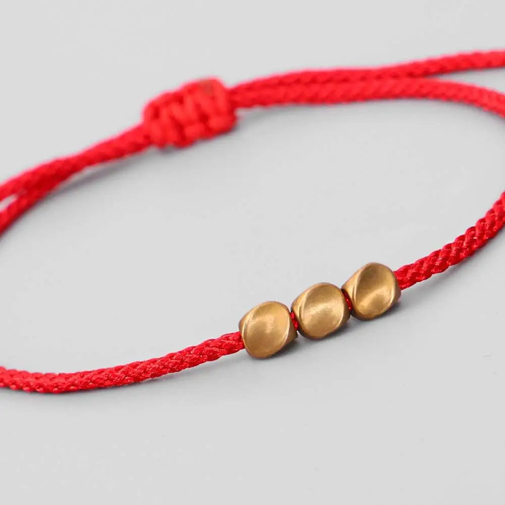 Wax Thread Friendship Bracelet with Copper Beads – Unisex Friendship Bracelet PLUSH