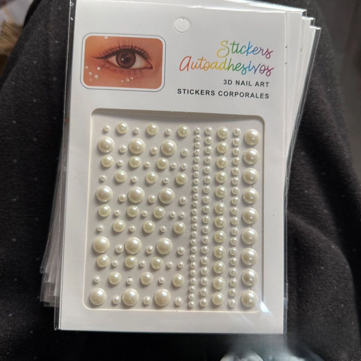 White Pearl Rhinestone Face Body Nail Hair Jewel Stickers Body Jewel Stickers PLUSH C