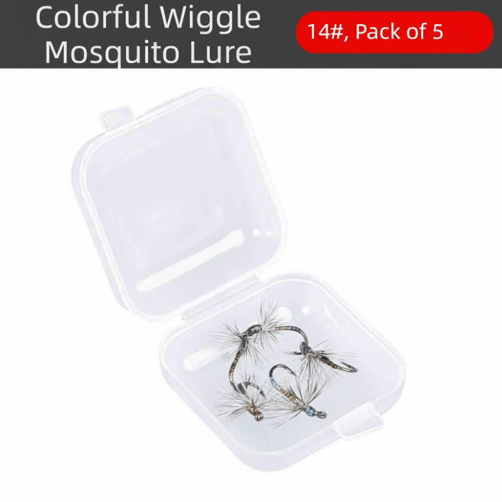 Reflective Fly Fishing Hooks Kit – Handmade High Carbon Flies Fly Fishing Hooks PLUSH Size14 5Pcs