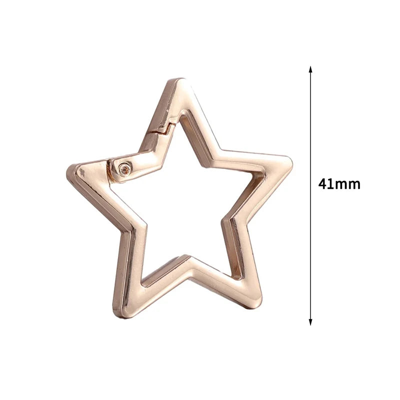 Star Hollow Spring Clasp Carabiner Clip – DIY Jewelry Connector Jewelry Clasp Connector PLUSH A13