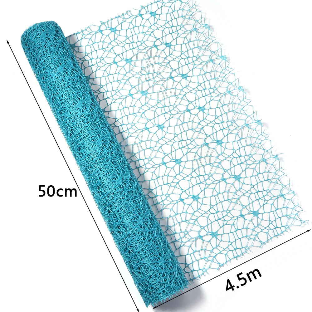 50m Korean Hollow Mesh Floral Wrapping Net Yarn Bouquet Roll Floral Wrapping Mesh PLUSH