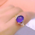 Color-Changing Mood Ring – Oval Moonstone Retro Adjustable Mood Ring PLUSH Changing Color Ring