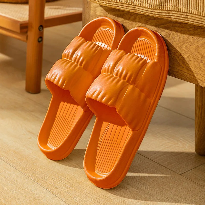 Women's Cloud Slippers Thick Platform EVA Flip Flops Unisex Platform Flip Flops PLUSH Orange 40-41