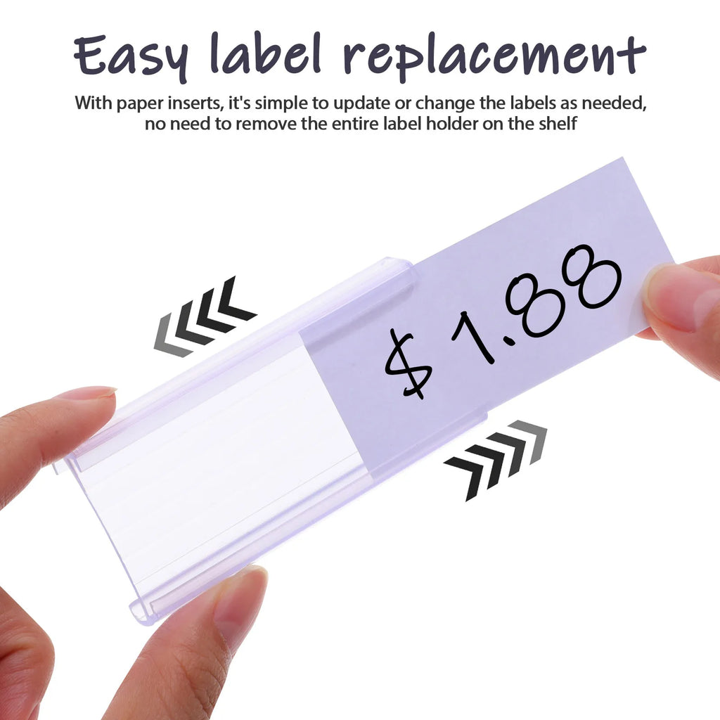 30-Set Clear Wire Shelf Label Holders for Retail & Storage Shelf Label Holders PLUSH