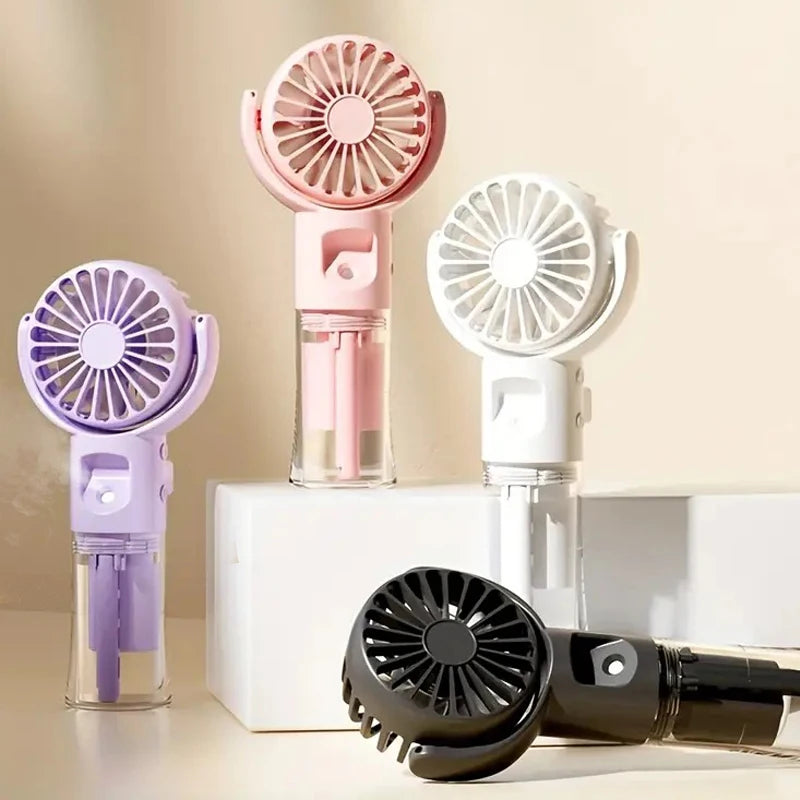 Portable USB Handheld Misting Fan – Mini Travel & Outdoor Fan Handheld Misting Fan PLUSH