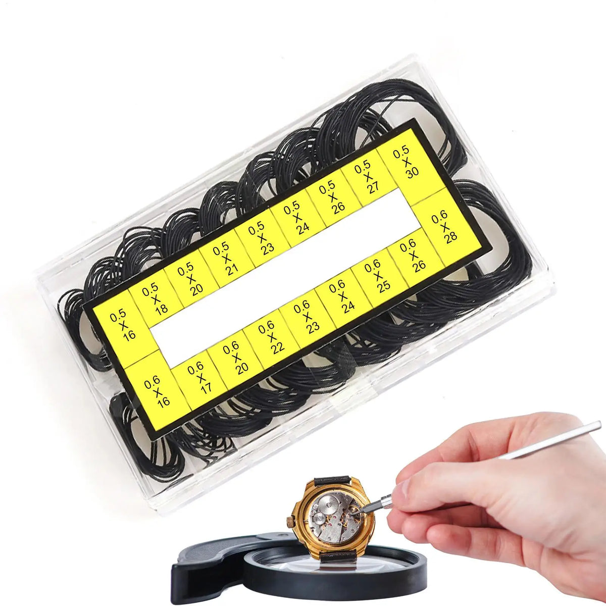 200pcs Rubber O-Ring Watch Gaskets – 18 Sizes 16–30mm Kit Watch Repair Kit PLUSH