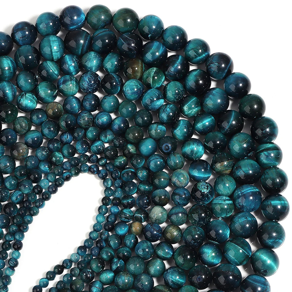 Blue Tiger's Eye Stone Beads 4–12mm | DIY Jewelry Spacers Stone Spacer Beads PLUSH
