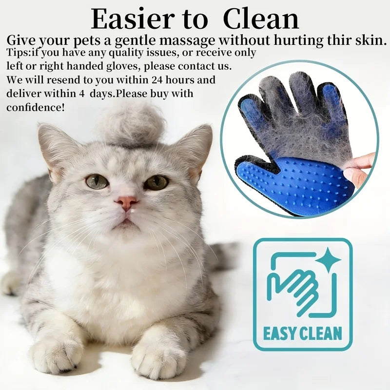 Pet Grooming Gloves – Silicone Hair Removal & Massage (Pair) Pet Grooming Gloves PLUSH