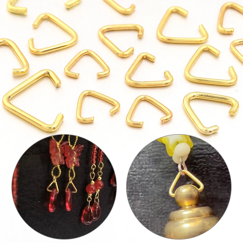 Triangle Jump Rings Gold Metal Split Rings – 50-100pcs DIY Jewelry Jump Rings PLUSH