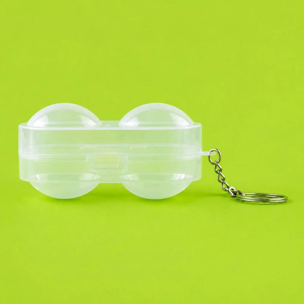 Ping Pong Ball Case – 2-Ball Transparent Pod with Keyring Table Tennis Accessory PLUSH
