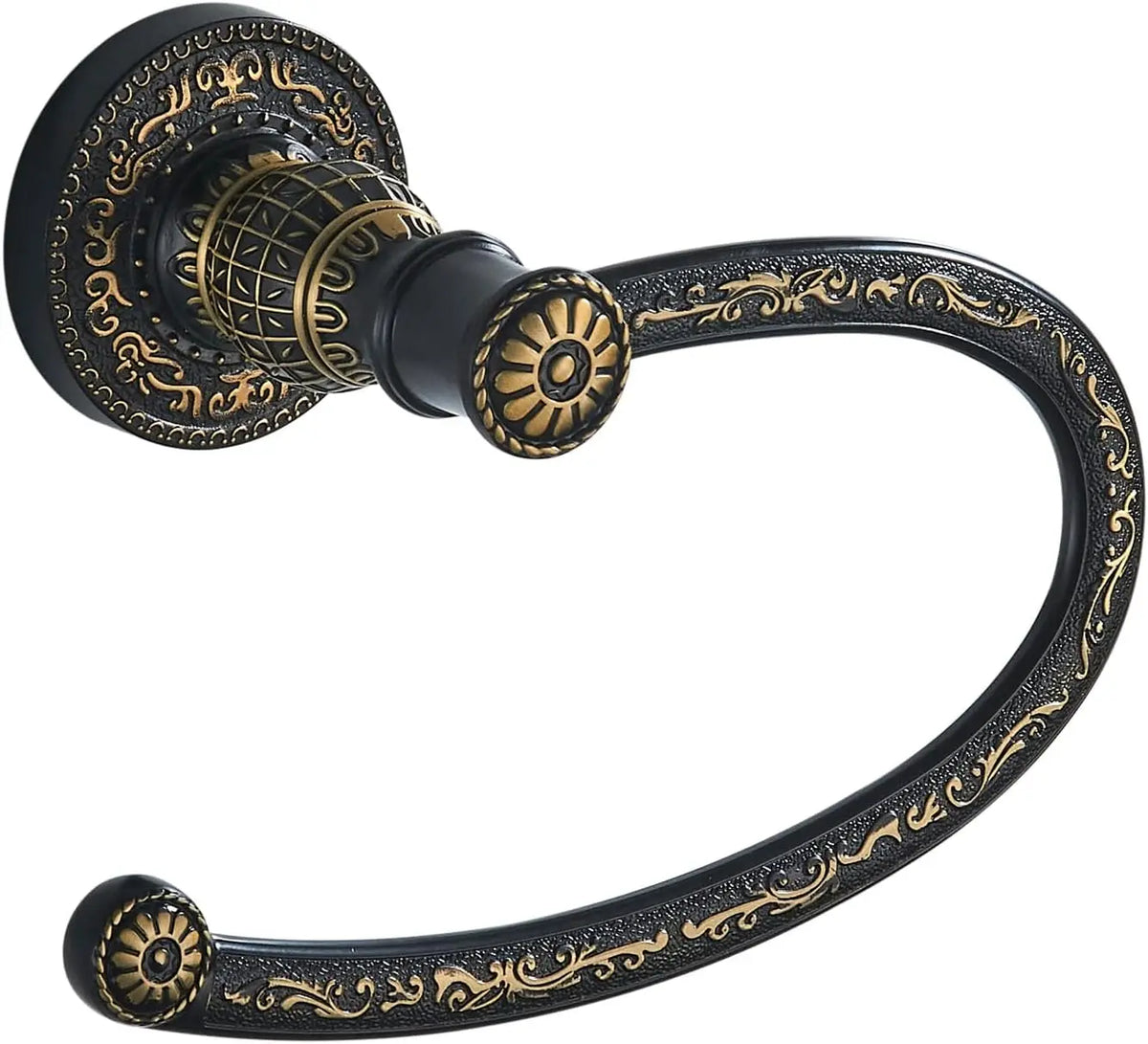 Wall Mounted Antique Bronze Towel Ring – Zinc Alloy Bathroom Bathroom Towel Ring PLUSH Black
