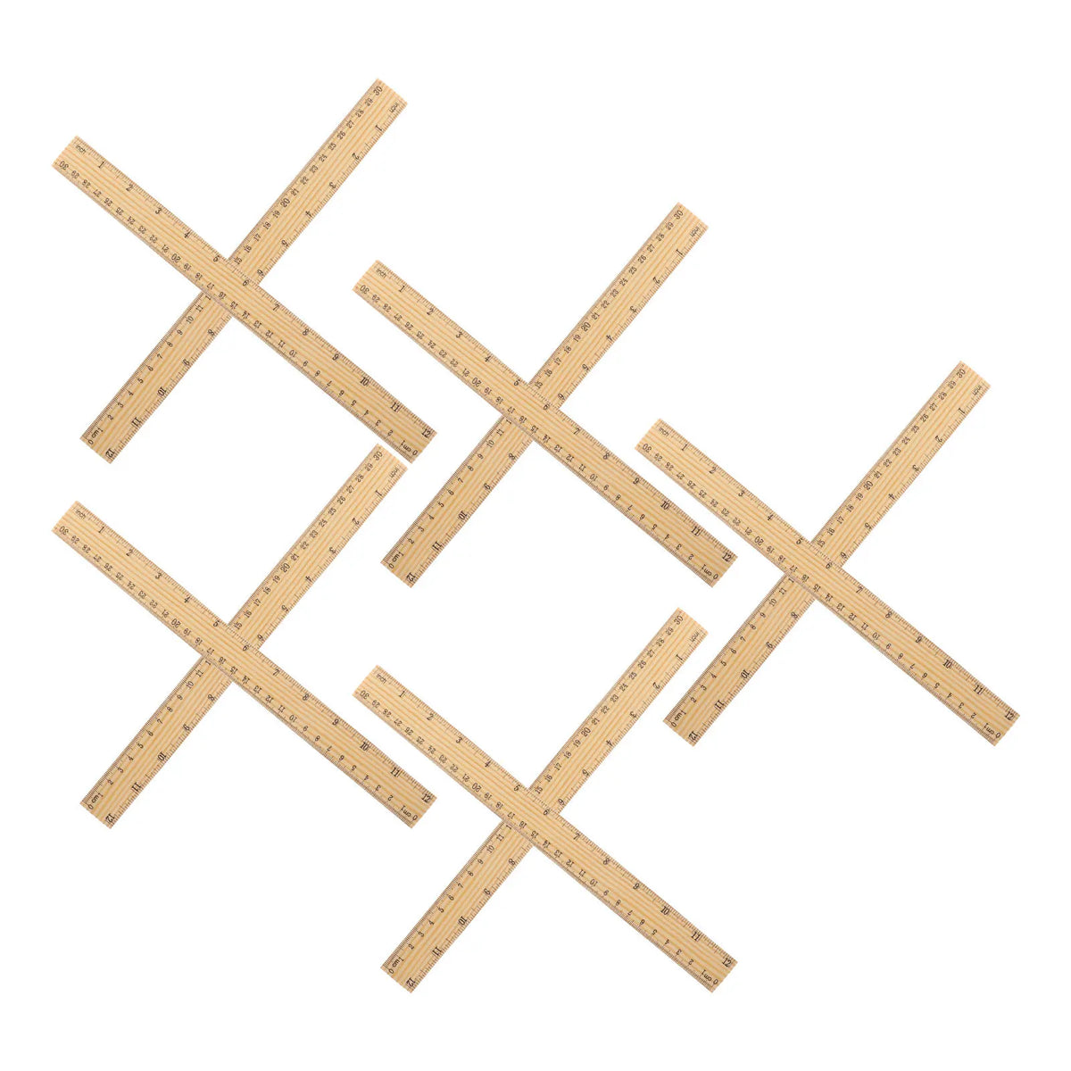 10pcs Wooden Dual Scale Rulers – Metric & Imperial Craft Tool Wood Measuring Ruler PLUSH