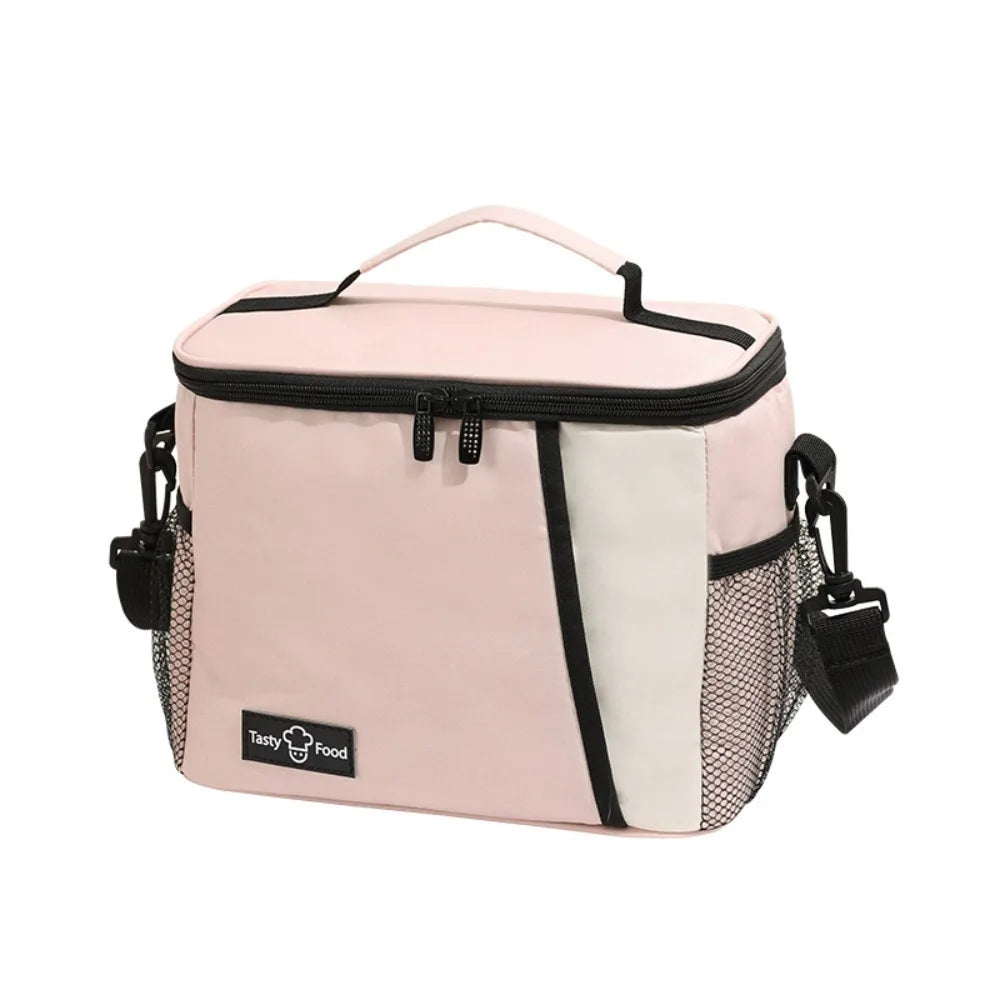 Large Capacity Leakproof Picnic Bag with Shoulder Strap Insulated Picnic Bag PLUSH Pink