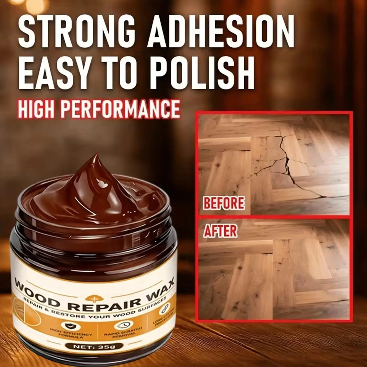 Wood Furniture Scratch Repair Paste – 35g Filler Gel Wood Repair Paste PLUSH