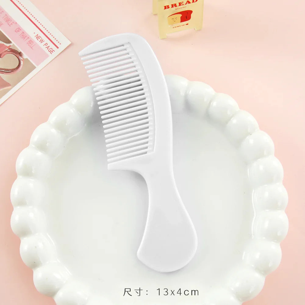 Mini Macaron Cute Pocket Hair Comb – Portable Plastic Comb Pocket Hair Comb PLUSH White