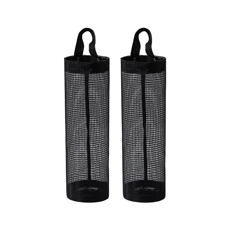 Wall Mounted Mesh Grocery Bag Dispenser – Kitchen Organizer Bag Storage Organizer PLUSH 2PCS