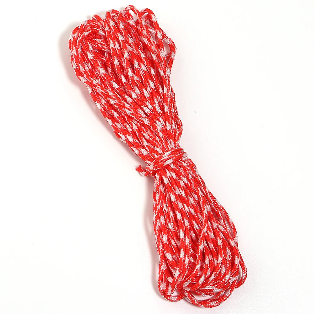 10 Yards 2mm Camouflage Polyester Braided Paracord DIY Cord Braided Paracord Rope PLUSH red white