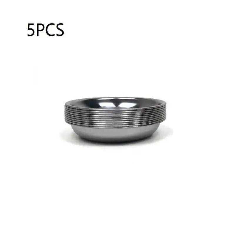 Stainless Steel Round Sauce Dishes 5/10pcs – BBQ & Picnic Sauce Dish Set PLUSH 5PCS